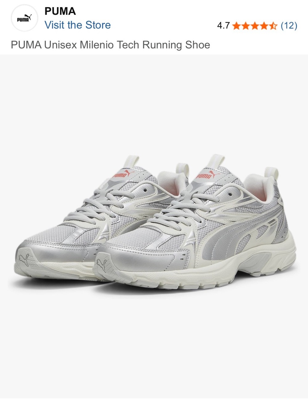 Puma Milenio Tech Athletic Sneaker Shoe Women's Cool Light Vapor Gray Silver